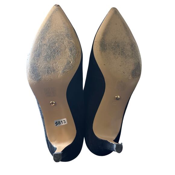 Pelle Moda Black Suede Low Heeled Winter Pump Sz 7.5 - Picture 5 of 5